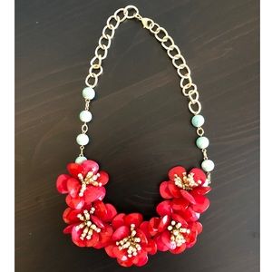 Anthropologie Flower Bib Necklace